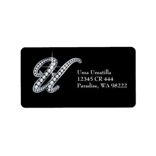 Etiket voor het U-script "Diamond Bling" (Voorkant)