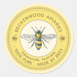 Etiket voor honingbijen Gele bijenhouder Apiary