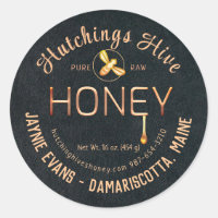 Etiket voor in reliëf gedreven koper met bijen