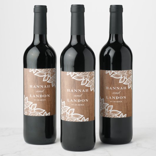 Etiket voor  kant en roesthout (Flessen)