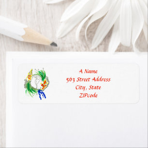 Etiket voor kerstmis met Floral en Foliage