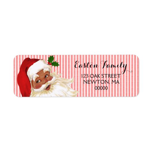 etiket voor kerstmis Rood wit streep (Voorkant)