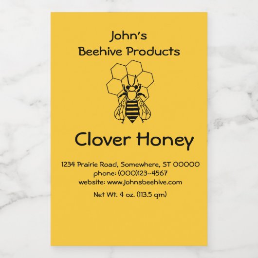 Etiket voor levensmiddelen - Honey Business (Enkel label)