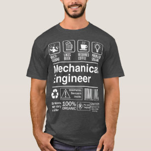 Etiket voor mechanische technici t-shirt