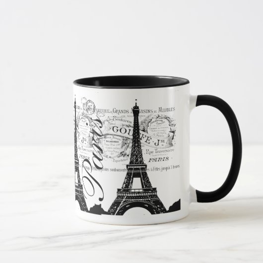 Etiket  voor Parijs en Eiffel Tower Mok (Rechts)
