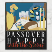 Etiket voor Passover Wine Fles De seder Table (Enkel label)