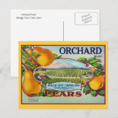 Etiket voor perenfruit  briefkaart (Voorkant / Achterkant)