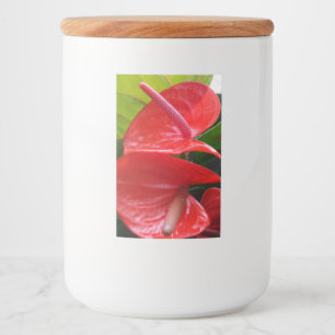 Etiket voor rode bloemen