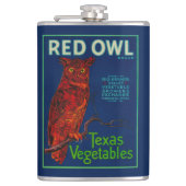 Etiket voor rode ovale groenten heupfles (Voorkant)