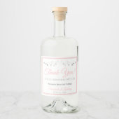 Etiket voor roze en grijze bruiloft Liquor Fles Da (Voorkant)