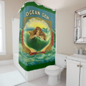 Etiket voor sigaren op basis van Ocean Gem mermaid Douchegordijn (In situ)