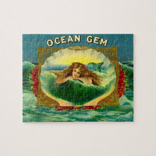 Etiket voor sigaren op basis van Ocean Gem mermaid Legpuzzel