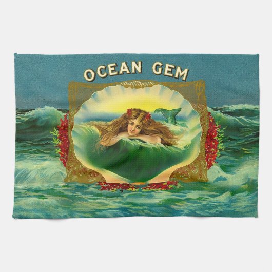 Etiket voor sigaren op basis van Ocean Gem mermaid Theedoek (Horizontaal)