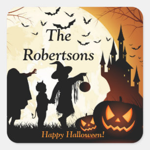 Etiket voor Snoep tas van halloween Party voor bev