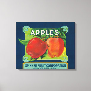 Etiket voor spinfruit — Yakima, WA Canvas Afdruk