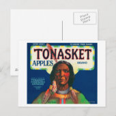 Etiket voor tong-appel - Tonasket, WA Briefkaart (Voorkant / Achterkant)