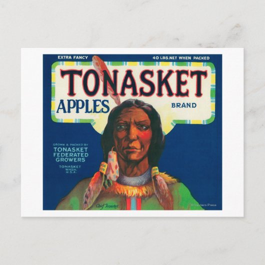 Etiket voor tong-appel - Tonasket, WA Briefkaart (Voorkant)