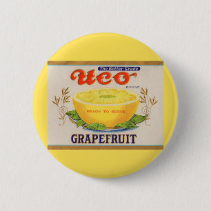 Etiket voor Uco-merk Grapefruits uit 1930 Ronde Button 5,7 Cm