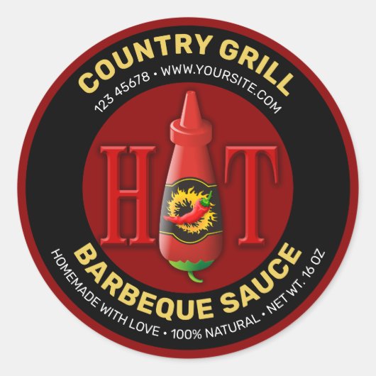 Etiket voor warme sausfles (Voorkant)