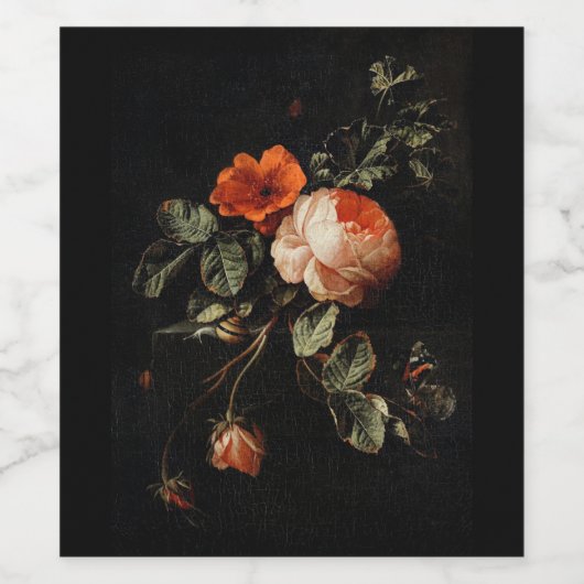 ETIKET VOOR WIJN : FLORAAL : ELIAS VAN DEN BROEK (Enkel label)