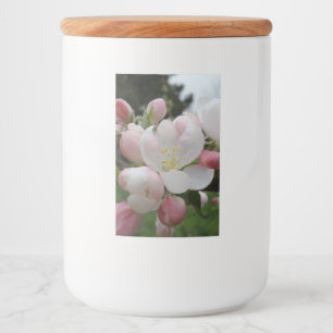 Etiket voor witte/roze flacon met levensmiddelen