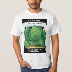  Etiket voor zaaizaad Kunst, groen kool T-shirt