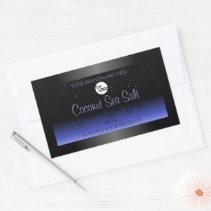 Etiket voor zwart en blauw gradiënt Glitter Logo