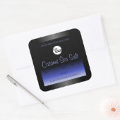 Etiket voor zwart en blauw gradiënt Glitter Logo (Envelop)