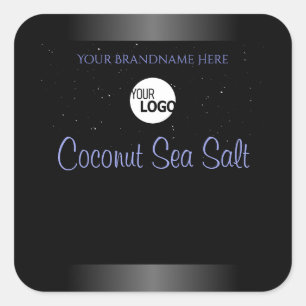 Etiket voor zwart en blauw gradiënt Glitter Logo