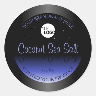 Etiket voor zwart en blauw gradiënt Glitter Logo