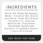 Etiket voor zwarte en witte ingrediënten (Voorkant)