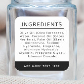 Etiket voor zwarte en witte ingrediënten