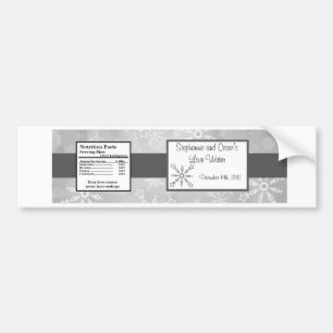Etiket waterfles Grijze sneeuwvlokken Bumpersticker