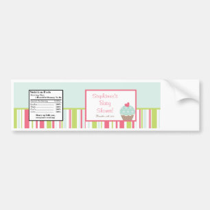 Etiket waterflesje Partij Roze pastbloemen Bumpersticker
