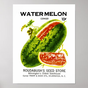 Etiket watermeloen zeepverpakking poster