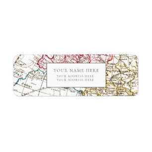 ETIKET  WERELDKAART TERUGKEER ADRES