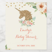 Etiket wijn of mousserende wijnfles eenhoornperzik (Enkel label)