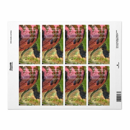 Etiket wijnfles (Full Sheet)