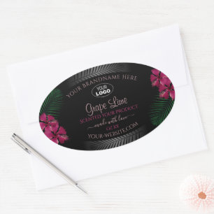 Etiket zwart product Wine Red Hawaiian Flowers Log
