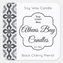 Etiket zwart-wit geometrische kaars