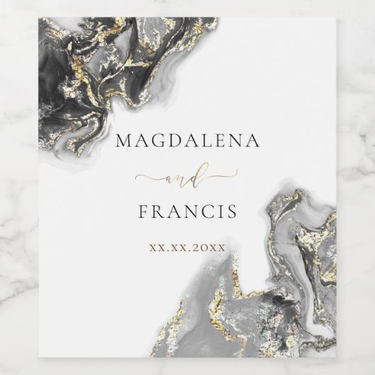 Etiket zwarte goudmarmer (Enkel label)