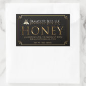 Etiket zwarte honing Metaalgoud  bijen (Tas)