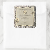 Etiketten beige boomschors Gold Lijst Voeg Logo to (Tas)