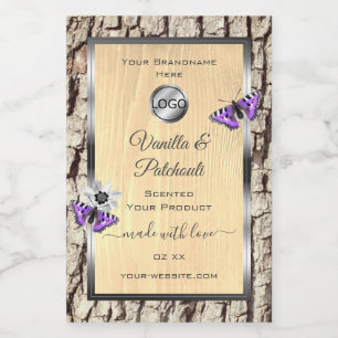 Etiketten Logo van natuurlijke boomschors