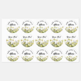 Etiketten met gele kleefstoffen en een bericht labels