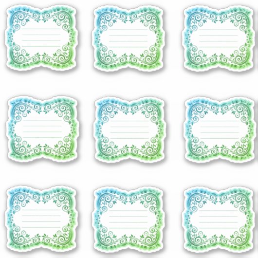 Etiketten met ingedrukte filigree sticker (Voorkant)