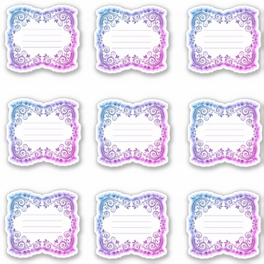 Etiketten met ingedrukte filigree sticker (Voorkant)