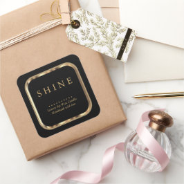 Etiketten met metaal en zwart, vierkant