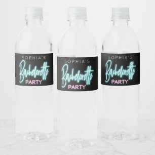 Etiketten met Neon Bachelorette Water Fles