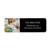 Etiketten op aangepast fotoretouradres (Voorkant)